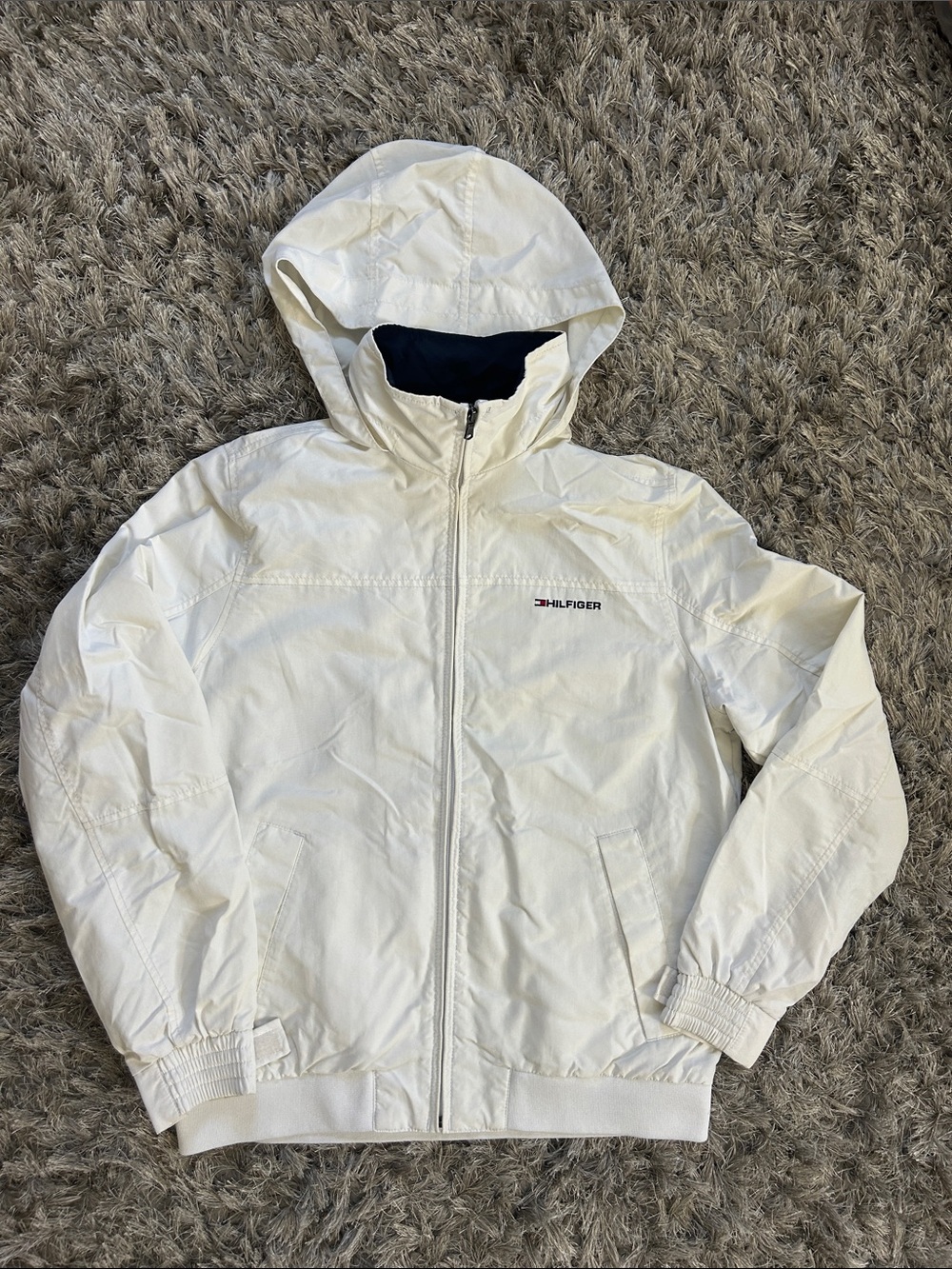 Tommy Hilfiger White Windbreaker Jacket - White - Size Small
